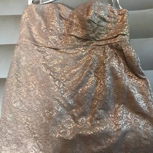 David’s Bridal Size 20 Gold Lace Strapless Dress